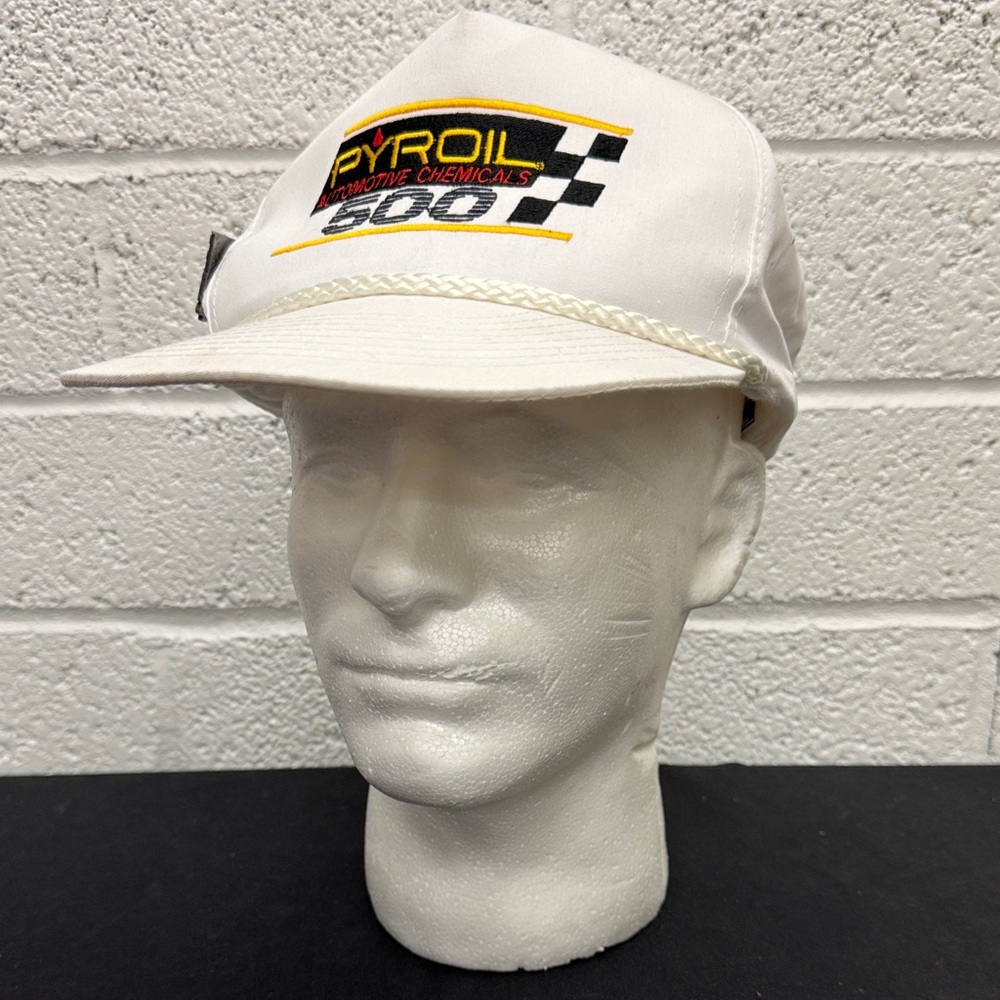 Pyroil White Racing Cap vintage NSCAR